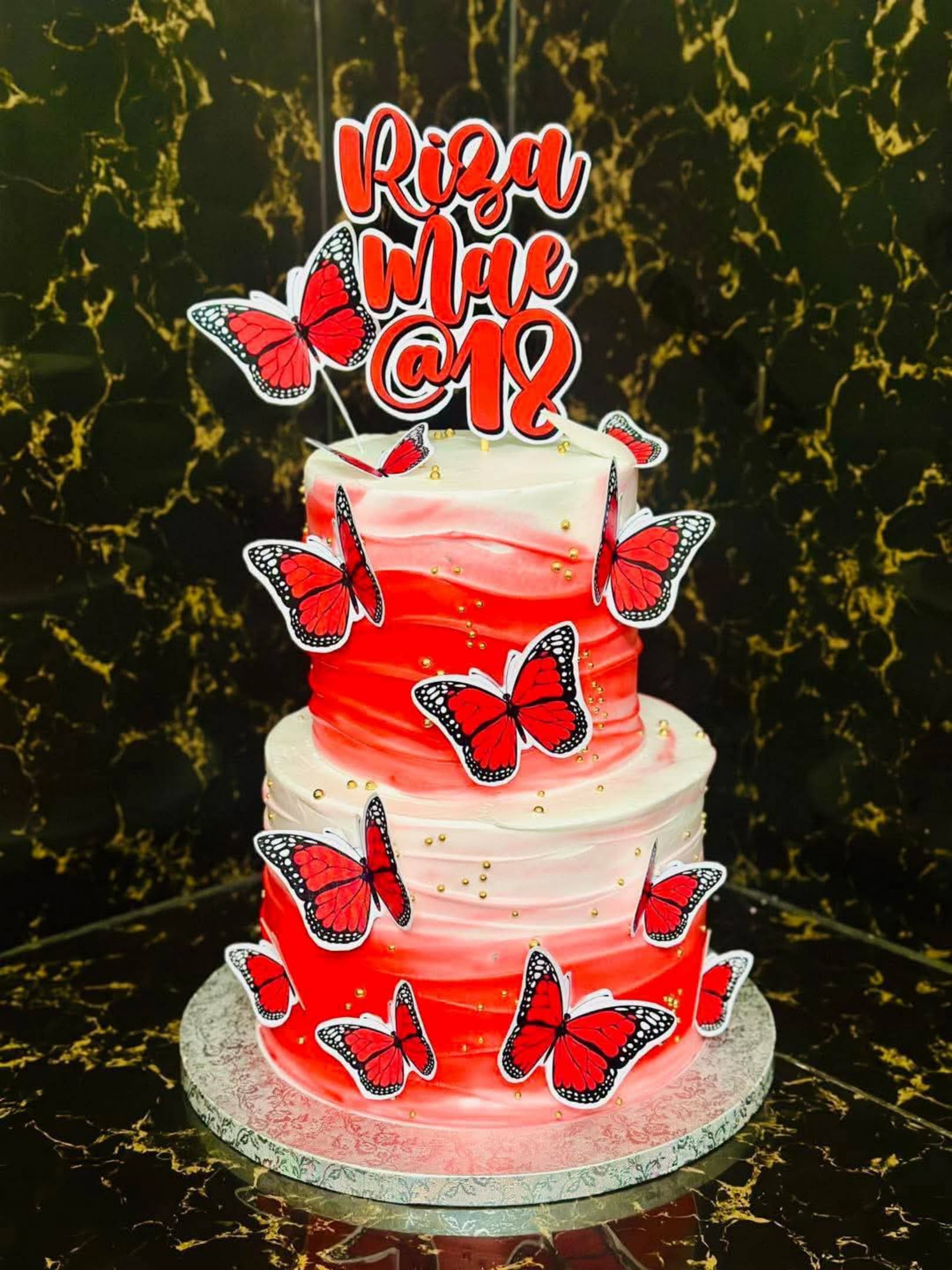 Butterfly Two-Tier Cake