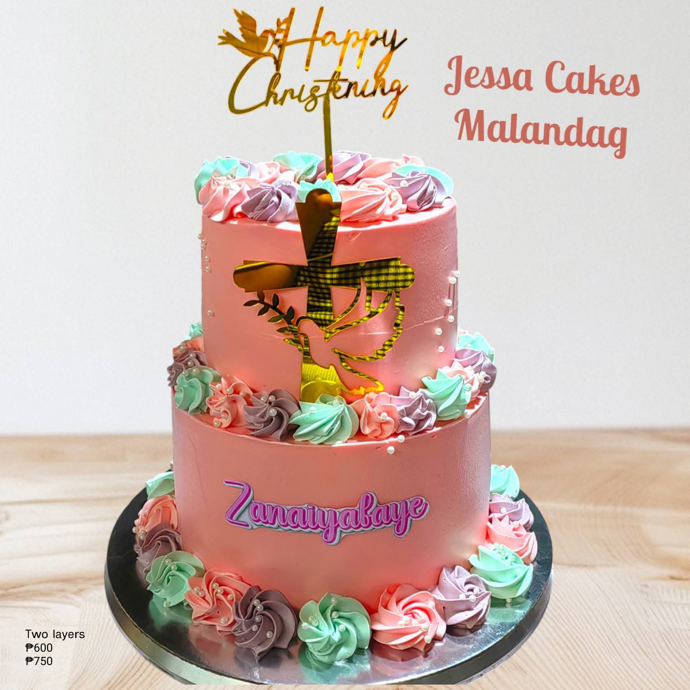 Pink Christening Cake